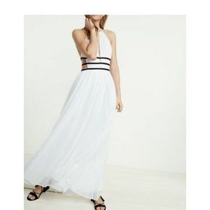 Express white long cutoff dress